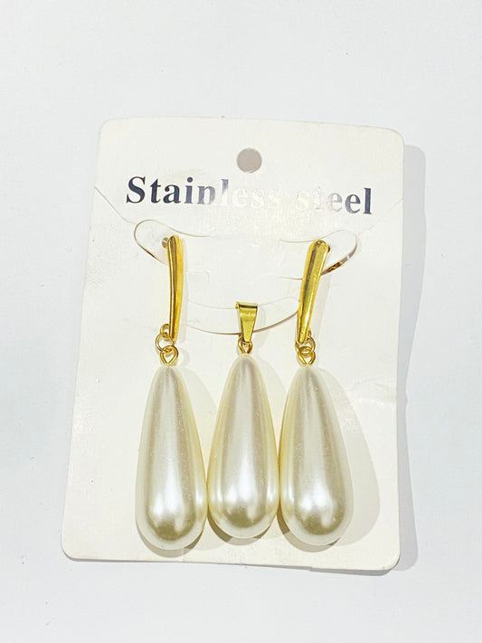 Pearl Earrings and Pendant Set La Mimz Beauty & Fashion Store