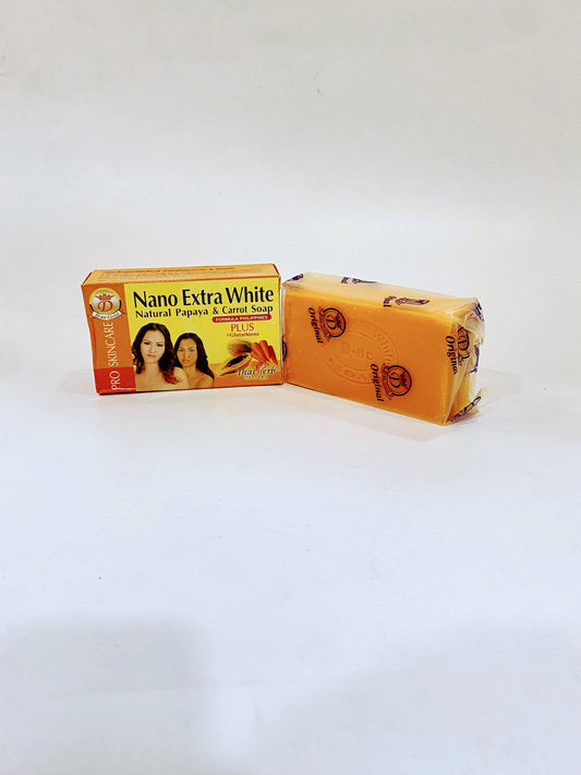Nano Extra White Natural Papaya and Carrot Soap La Mimz Beauty & Fashion Store