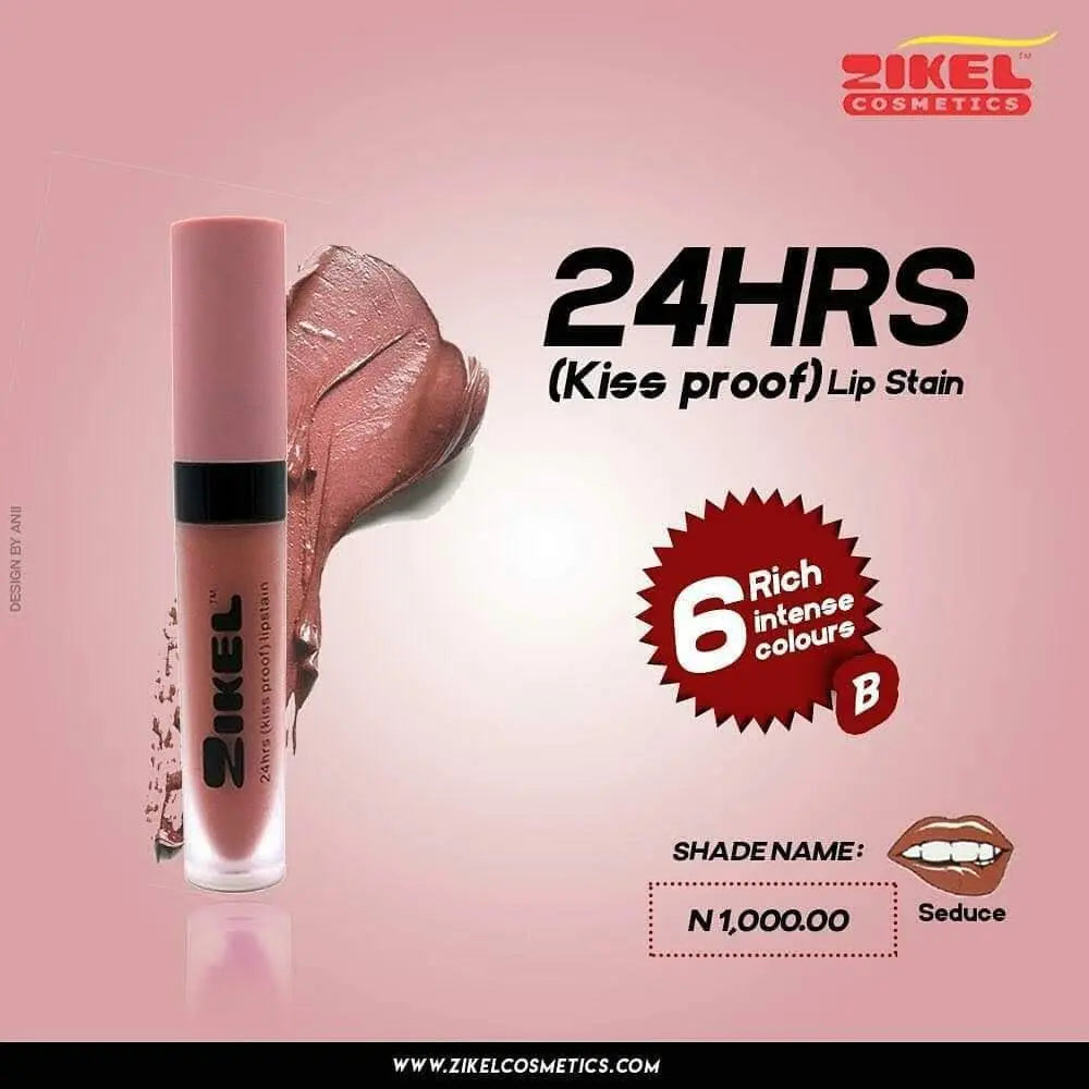 Zikel 24 hours Kiss Proof Lipstain La Mimz Beauty & Fashion Store